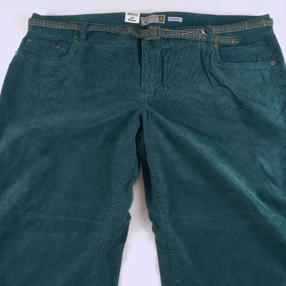 Old Navy Belted Low Waist Bootcut Corduroy Pants Women's Size 26 Blue Stretch - Picture 2 of 7